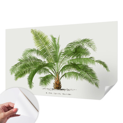 Baby room wall mural with a shiny palm tree design