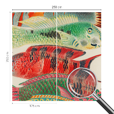 Peel and stick wall mural featuring an exotic fish design