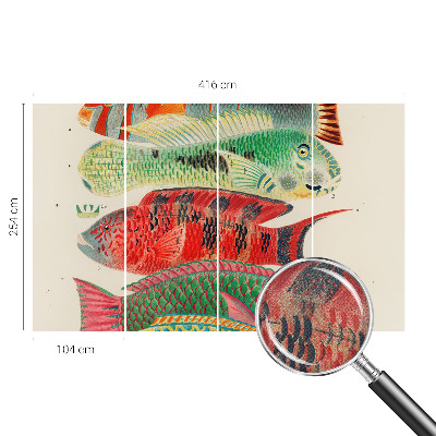Peel and stick wall mural featuring an exotic fish design