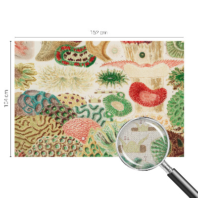 Peel and stick wallpaper mural with organic shapes