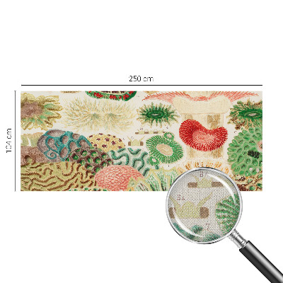 Peel and stick wallpaper mural with organic shapes
