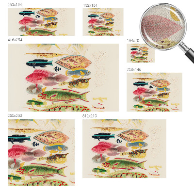 Self-adhesive wall mural with a colorful fish design