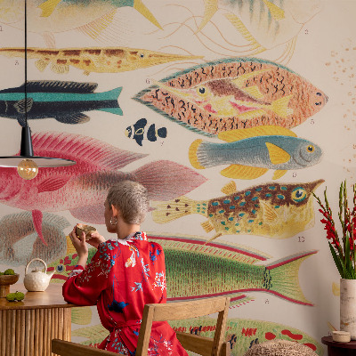 Self-adhesive wall mural Colorful fish