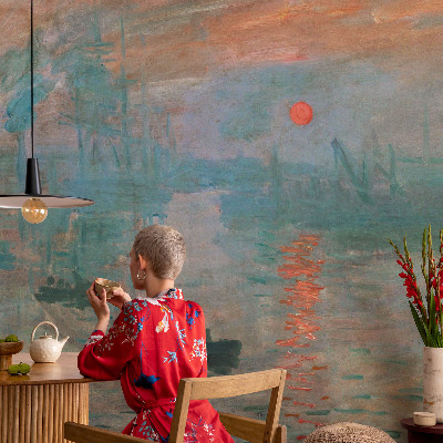 Self-adhesive photo wallpaper with a port landscape motif