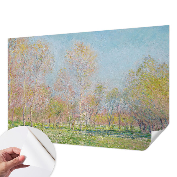 Stick-on wall mural with a spring park design