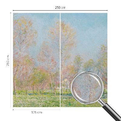 Stick-on wall mural with a spring park design