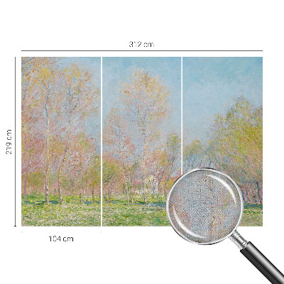 Stick-on wall mural with a spring park design