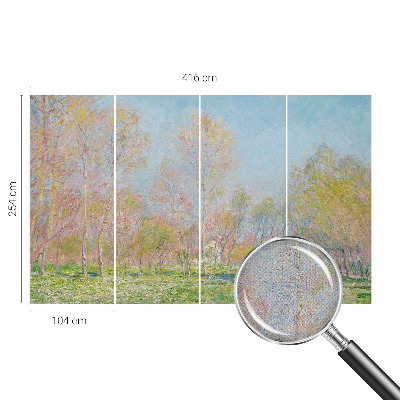 Stick-on wall mural with a spring park design