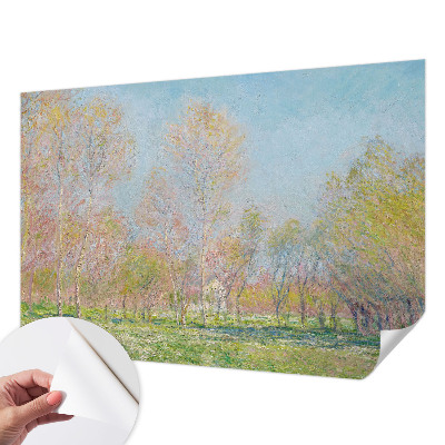 Stick-on wall mural with a spring park design