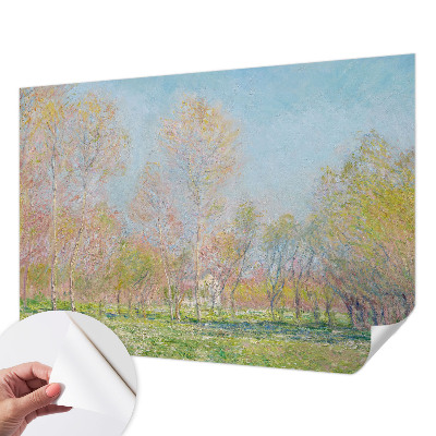 Stick-on wall mural with a spring park design