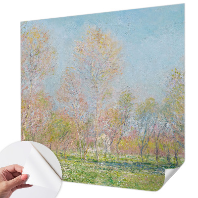 Stick-on wall mural with a spring park design