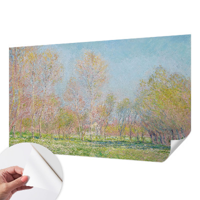 Stick-on wall mural with a spring park design