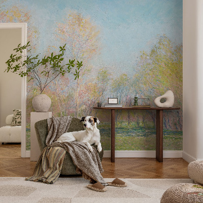 Stick-on wall mural with a spring park design