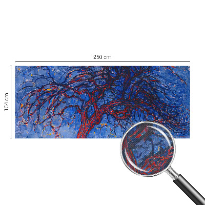 Peel and stick wall mural for bedroom with a flame tree design