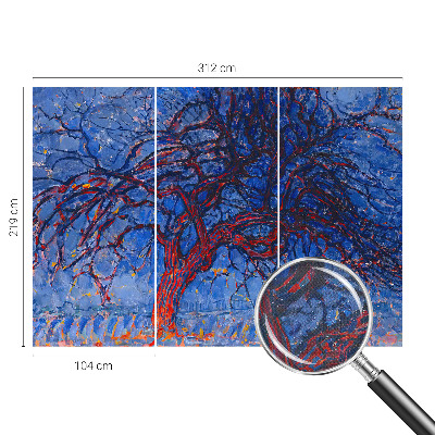 Peel and stick wall mural for bedroom with a flame tree design