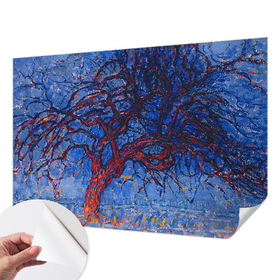 Peel and stick wall mural for bedroom with a flame tree design