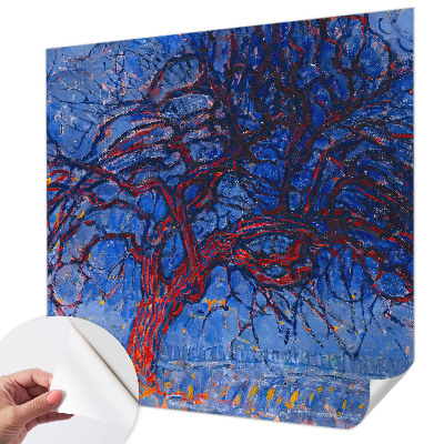 Peel and stick wall mural for bedroom with a flame tree design
