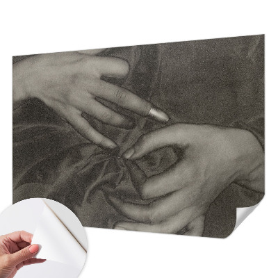 Removable wall mural Hands material