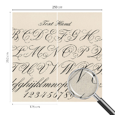 Peel and stick wall mural for living room with calligraphic writing
