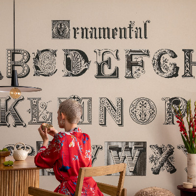 3D wall mural decorative letters design