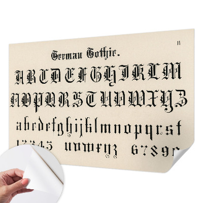 3D photo wallpaper mural Gothic letters