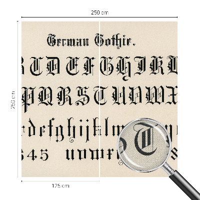 3D photo wallpaper mural with a Gothic lettering design