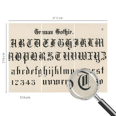 3D photo wallpaper mural Gothic letters