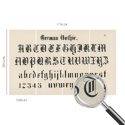 3D photo wallpaper mural Gothic letters