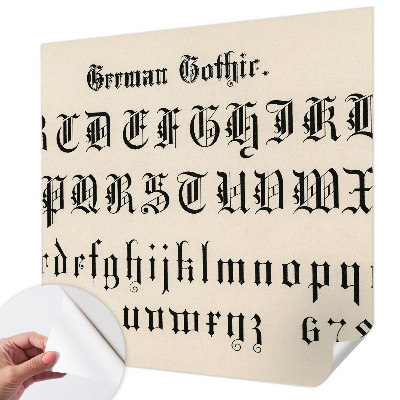 3D photo wallpaper mural with a Gothic lettering design