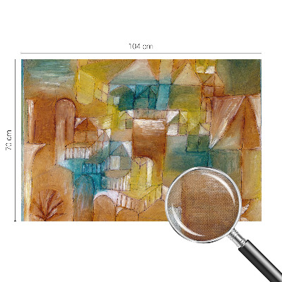 Nursery wall mural with a geometric structures design