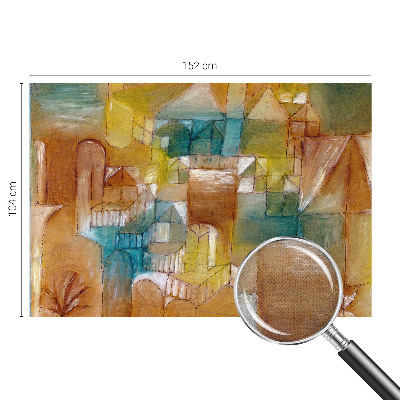 Nursery wall mural with a geometric structures design