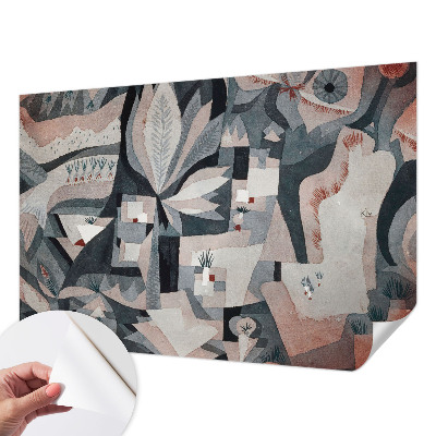 Children's wall mural with an abstract nature motif