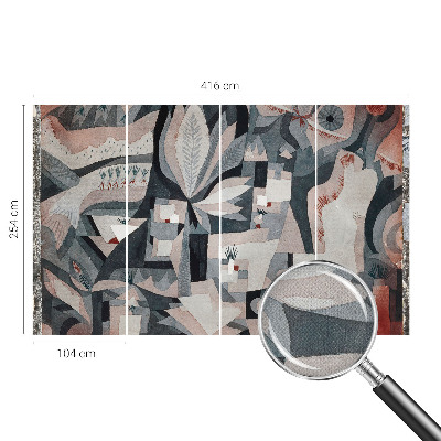 Children's wall mural with an abstract nature motif