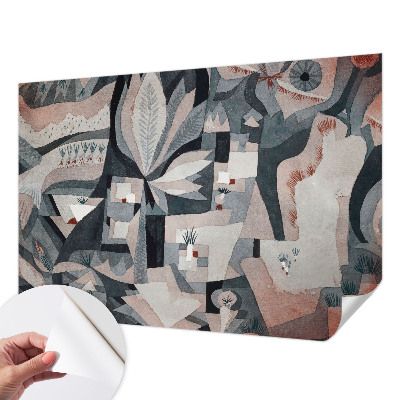 Children's wall mural with an abstract nature motif