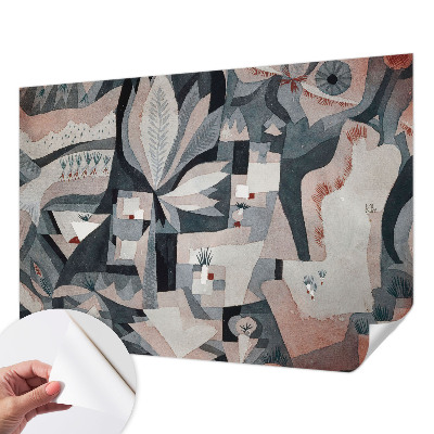 Children's wall mural with an abstract nature motif