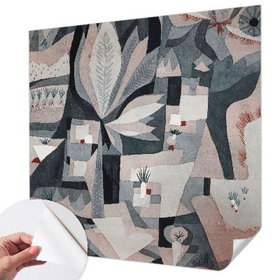 Children's wall mural with an abstract nature motif