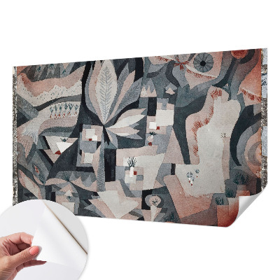 Children's wall mural with an abstract nature motif