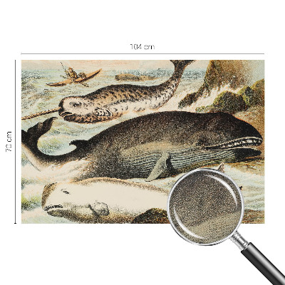 Peel and stick wallpaper mural featuring sea giants