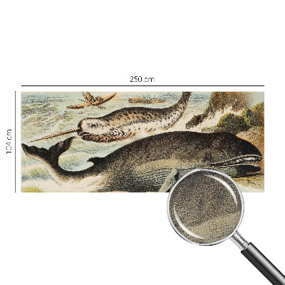 Peel and stick wallpaper mural featuring sea giants