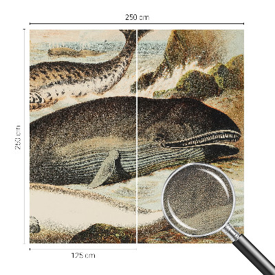 Peel and stick wallpaper mural featuring sea giants