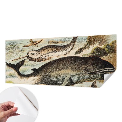 Peel and stick wallpaper mural featuring sea giants