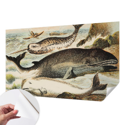Peel and stick wallpaper mural featuring sea giants