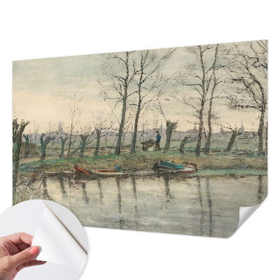 Self-adhesive photo wallpaper with a winter landscape design