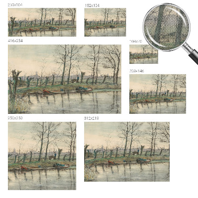 Self-adhesive photo wallpaper with a winter landscape design