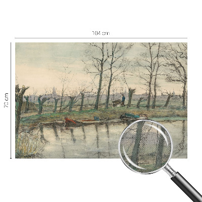Self-adhesive photo wallpaper with a winter landscape design