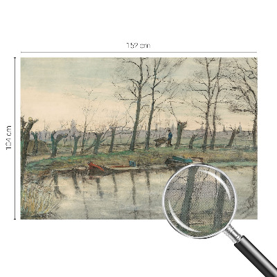 Self-adhesive photo wallpaper with a winter landscape design