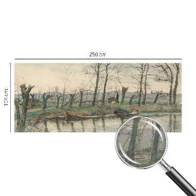 Self-adhesive photo wallpaper with a winter landscape design
