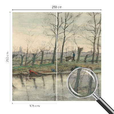 Self-adhesive photo wallpaper with a winter landscape design