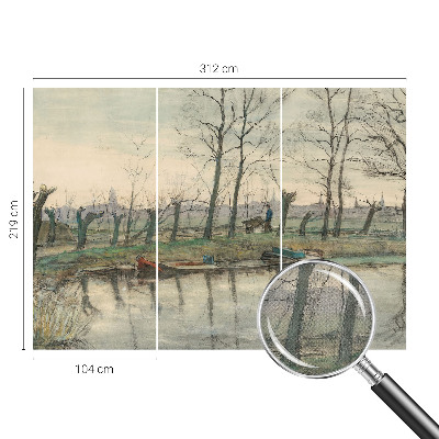 Self-adhesive photo wallpaper with a winter landscape design