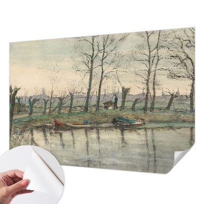 Self-adhesive photo wallpaper with a winter landscape design